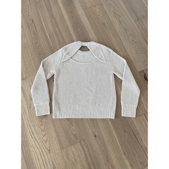 Sanctuary Womens Gray Loose Knit Open Back Crew Neck Sweater NWT Size Large - Picture 4 of 11